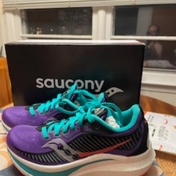 SAUCONY WOMEN'S ENDORPHIN SPEED 2 RUNNING SHOE, CONCORD/JADE, 5 - NIB - NWT - Picture 8 of 14